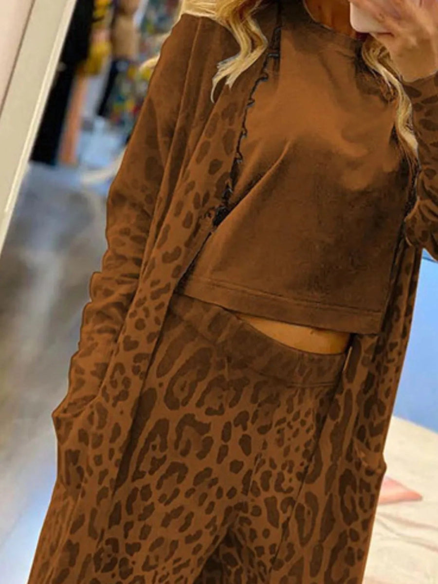 Long Sleeve Longline Outerwear and Pants Set-Nordavory