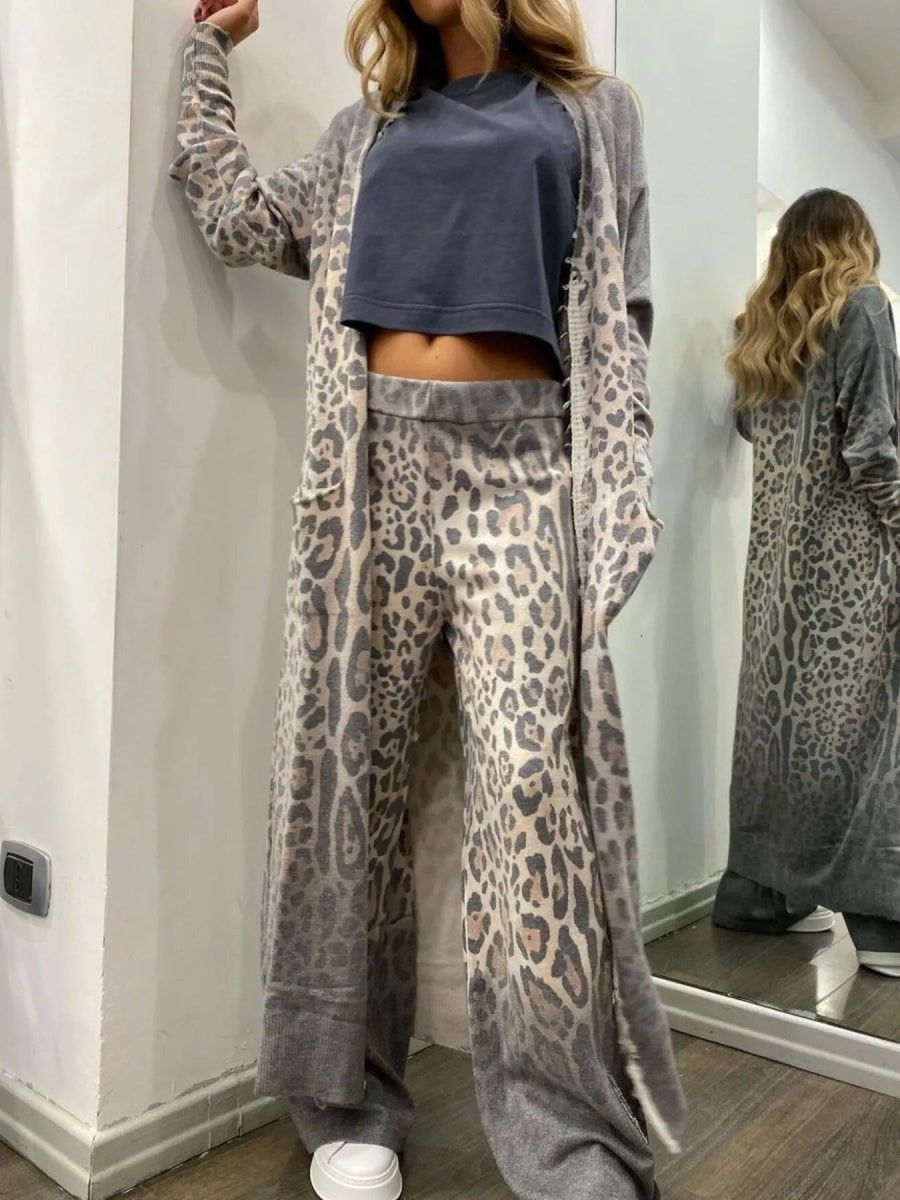 Long Sleeve Longline Outerwear and Pants Set-Nordavory