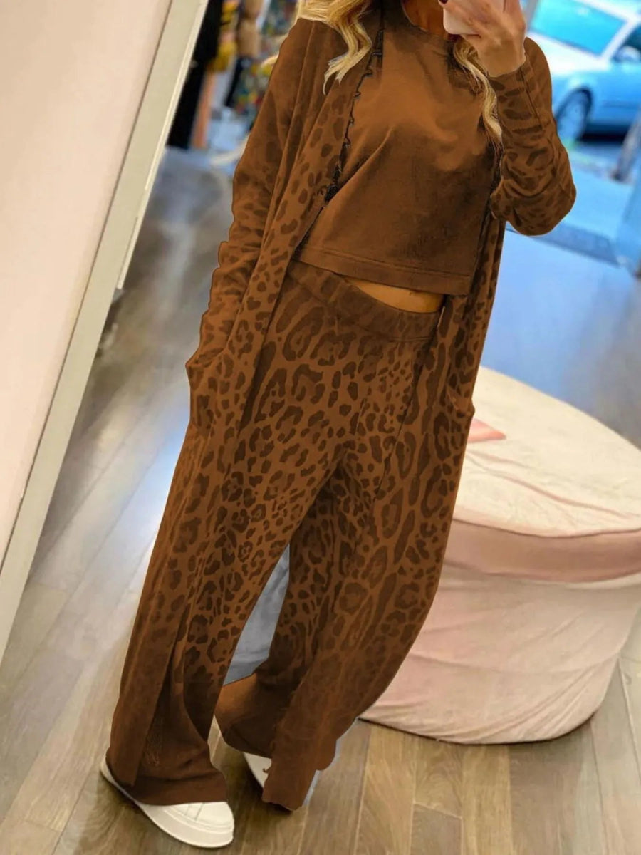 Long Sleeve Longline Outerwear and Pants Set-Nordavory