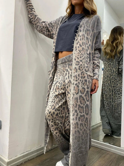 Long Sleeve Longline Outerwear and Pants Set-Nordavory
