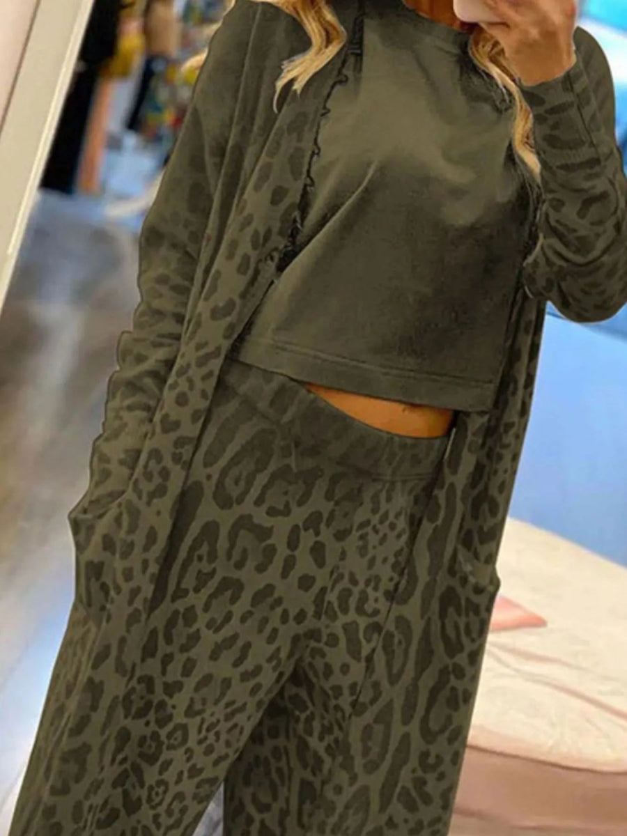 Long Sleeve Longline Outerwear and Pants Set-Nordavory