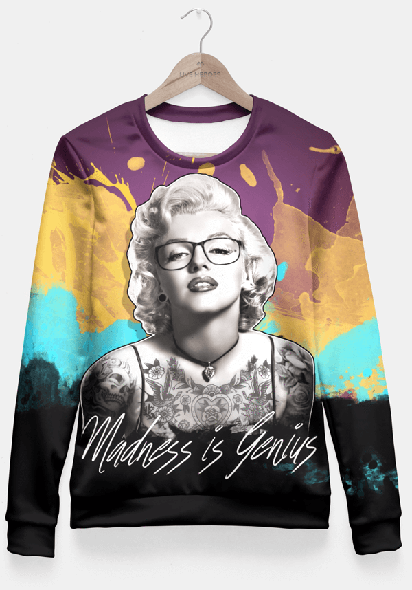 Madness is Genius Sudadera entallada Fitted Waist Sweater Women - Nordavory