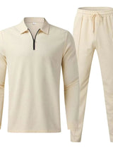 Men's Full Size Long Sleeve Top and Pants Set Plus Size - Nordavory
