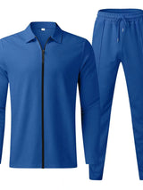 Men's Full Size Zip Up Top and Pants Set Plus Size - Nordavory