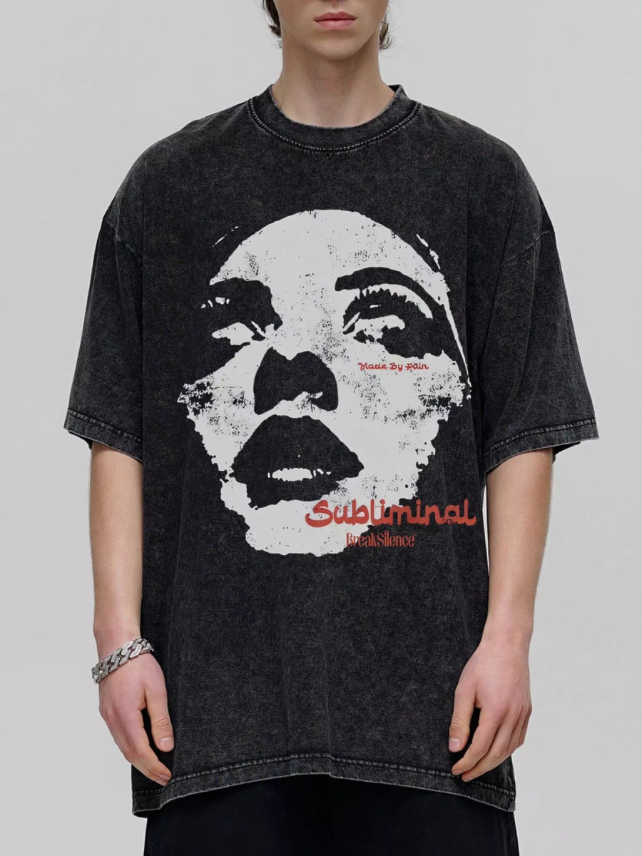Men's Graphic Round Neck Oversized T-Shirt - Nordavory