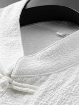 Men's Plus Size Button Up Short Sleeve Top and Pants Set - Nordavory