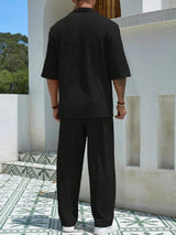 Men's Plus Size Half Sleeve Top and Pants Set - Nordavory