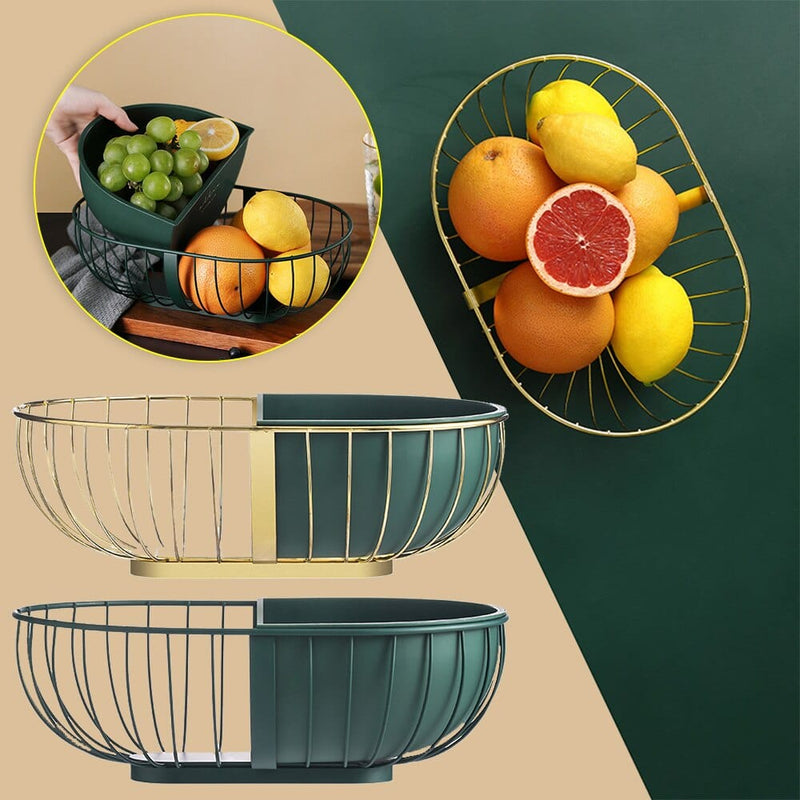 Metal Hollowed Out Fruit Vegetable Snack Tray Bowl Basket - Nordavory