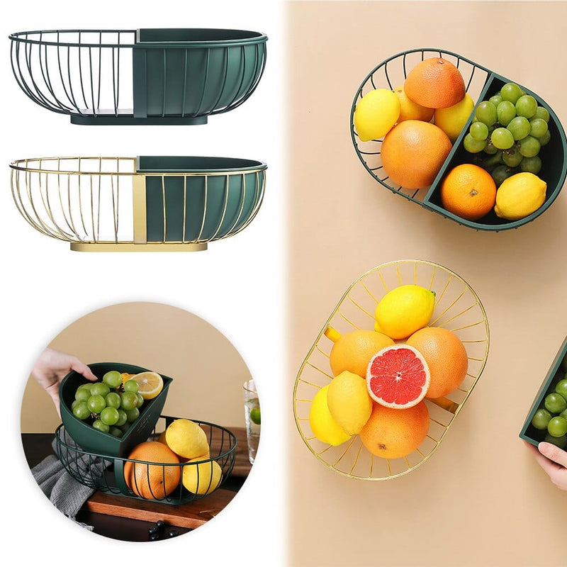Metal Hollowed Out Fruit Vegetable Snack Tray Bowl Basket - Nordavory