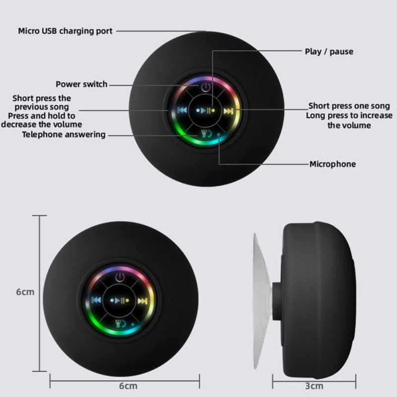 Mini Waterproof RGB Bluetooth Speaker - Nordavory