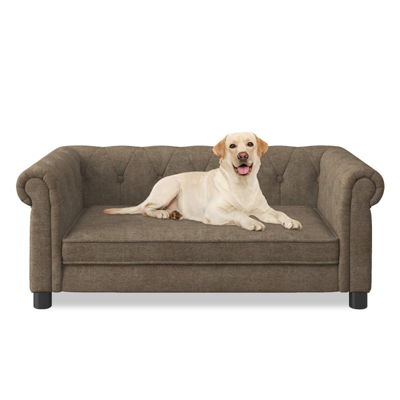 Modern Linen Fabric Elevated Pet Bed Sofa for Small and Medium Dogs - Nordavory
