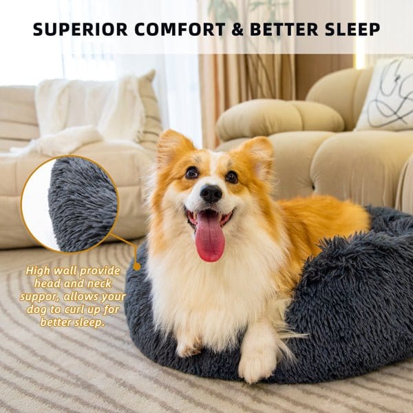 Pet Beds for Cats Dog Bed Washable Anti Anxiety Fluffy Dog Bed Beds & Blankets nordavory
