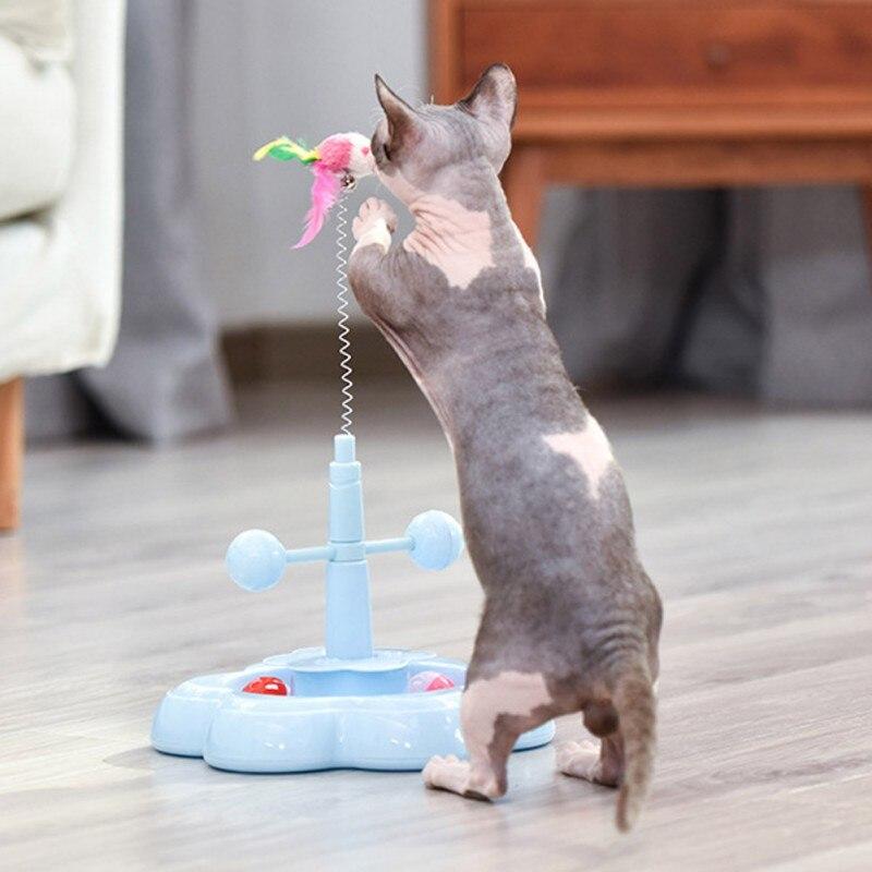 Pet Cat Stick Toy Funny Tower Tracks Disc Cat Tracks Toys Training - Nordavory