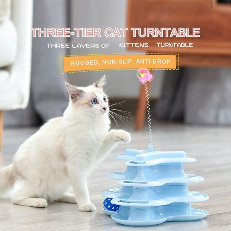 Pet Cat Stick Toy Funny Tower Tracks Disc Cat Tracks Toys Training - Nordavory
