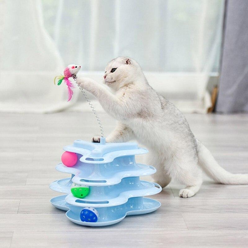 Pet Cat Stick Toy Funny Tower Tracks Disc Cat Tracks Toys Training - Nordavory