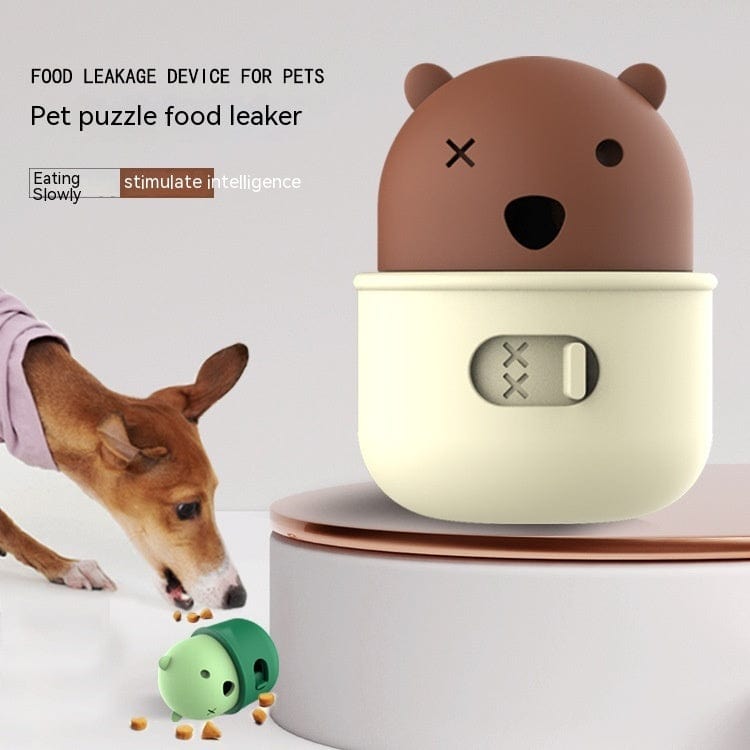 Pets Leakage Food Feeder Dog Interactive Training Toy Ball Natural - Nordavory