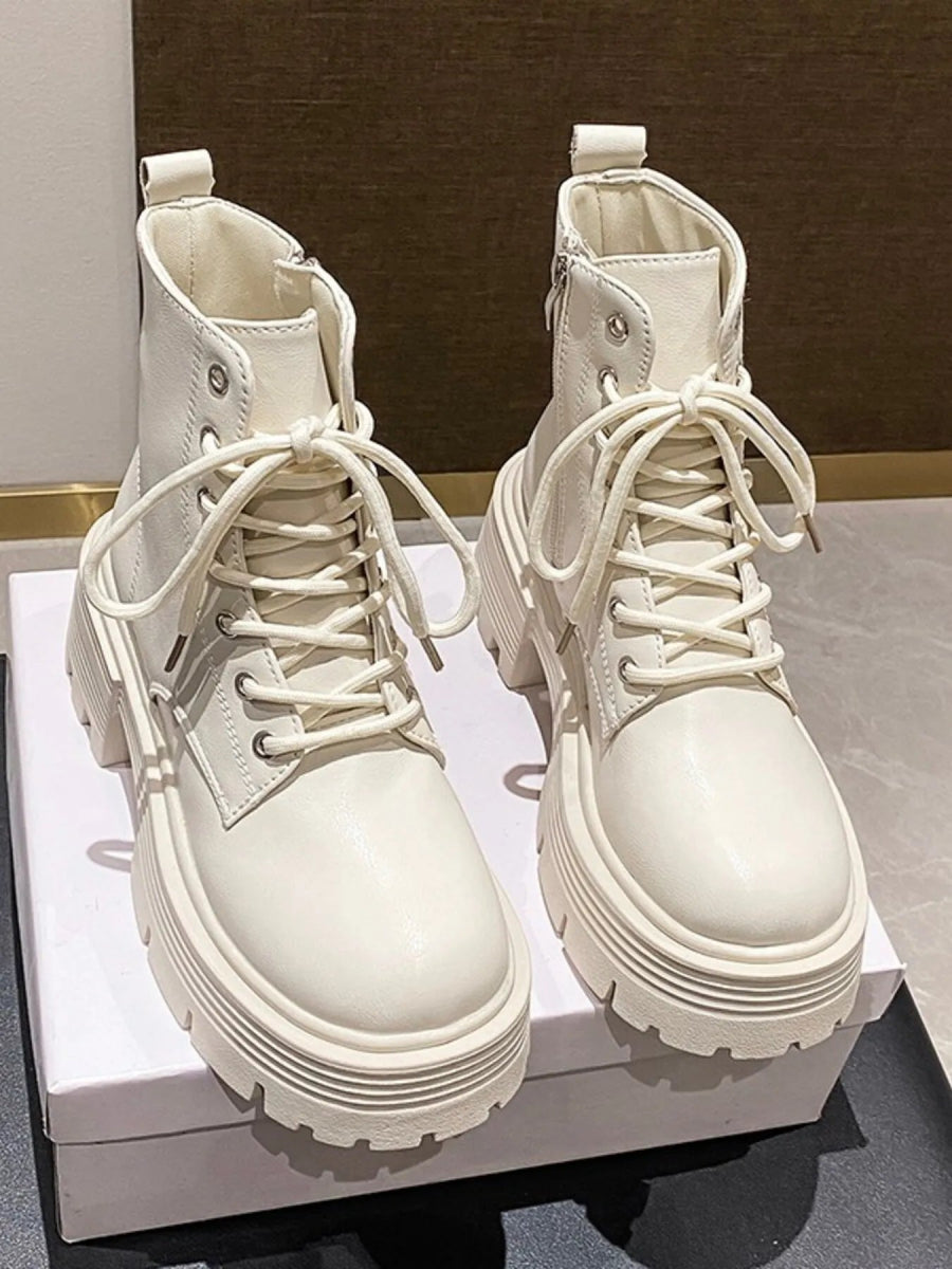 Platform Lace Up Boots-Nordavory