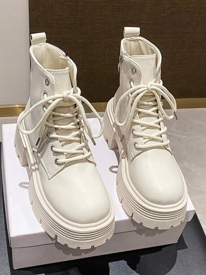 Platform Lace Up Boots-Nordavory