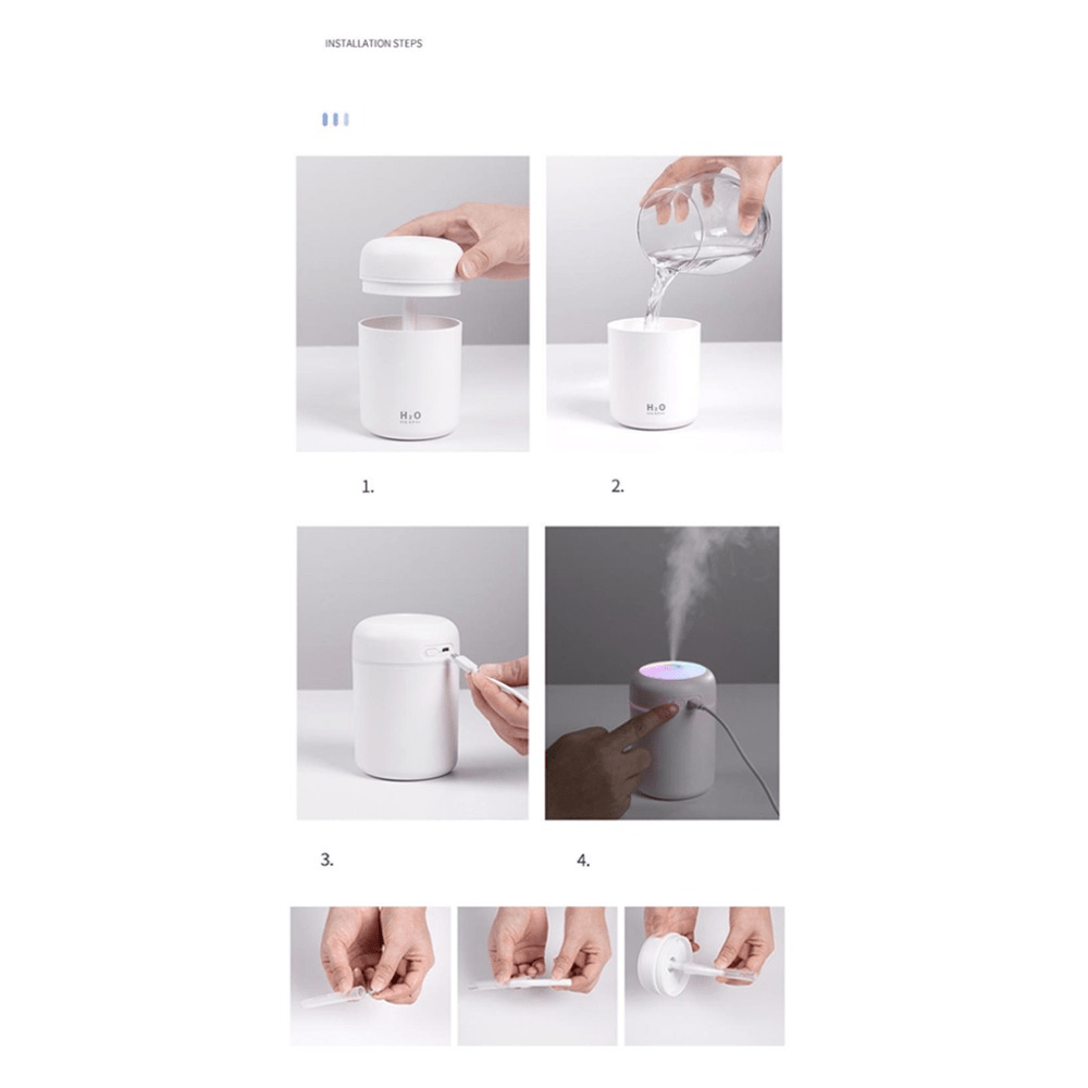 Portable Air Humidifier Aroma Essential Oil Diffuser for Car Home - Nordavory