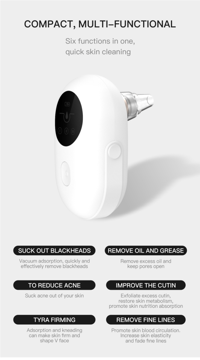 Portable  Face Deep Pore Cleaner Vacuum Blackhead Remover Skincare nordavory