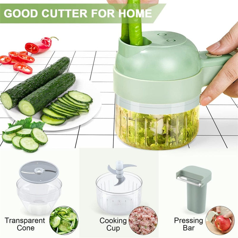 Portable Handheld 4 in 1 Electric Vegetable Slicer - Nordavory