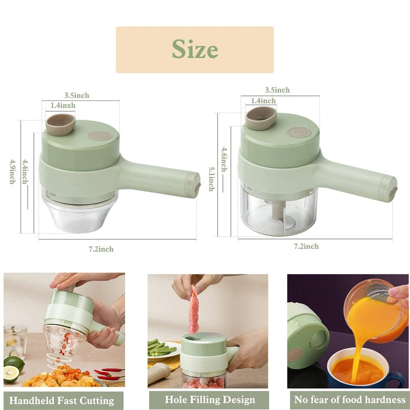 Portable Handheld 4 in 1 Electric Vegetable Slicer - Nordavory