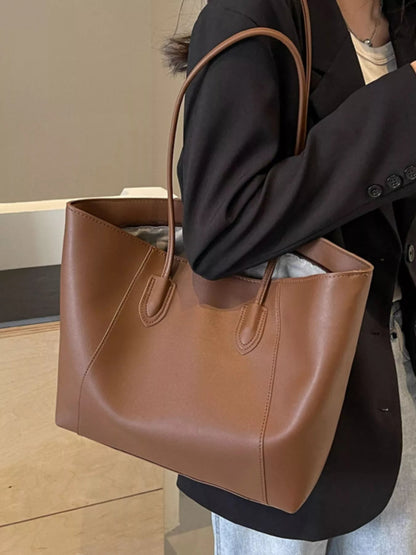 PU Leather Tote Bag-Nordavory