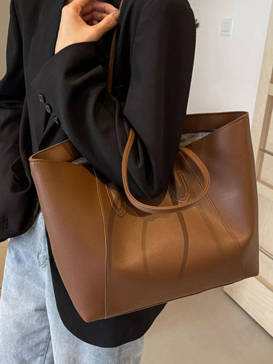 PU Leather Tote Bag-Nordavory