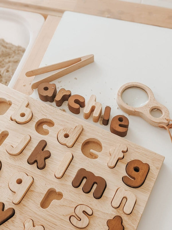 QToys Australia Natural lower case letter puzzle Toys nordavory