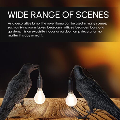 Raven Desk Lamp Halloween Decoration Crow Light for Halloween Decor - Nordavory