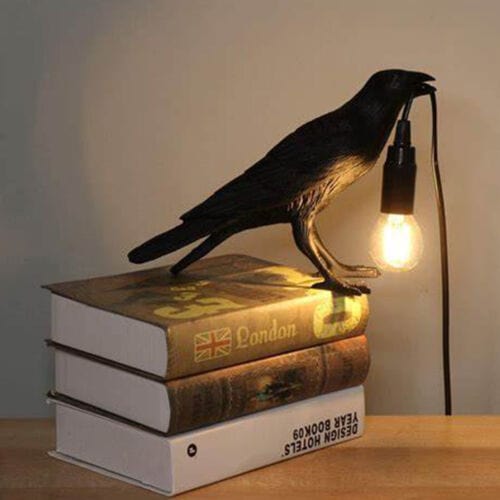 Raven Desk Lamp Halloween Decoration Crow Light for Halloween Decor - Nordavory
