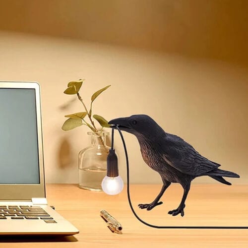 Raven Desk Lamp Halloween Decoration Crow Light for Halloween Decor - Nordavory