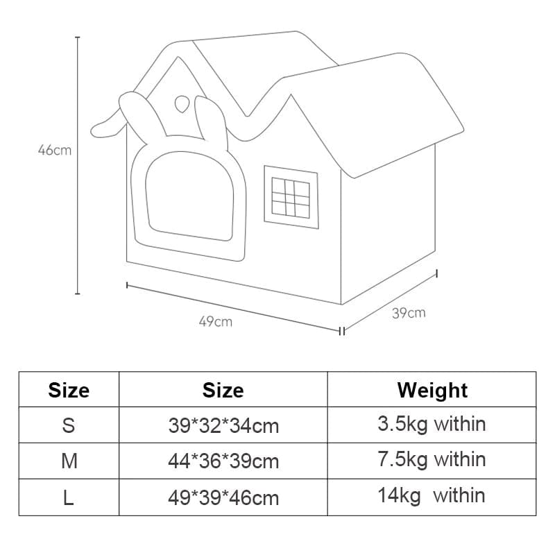 Removable Roof Plush Pet House - Nordavory