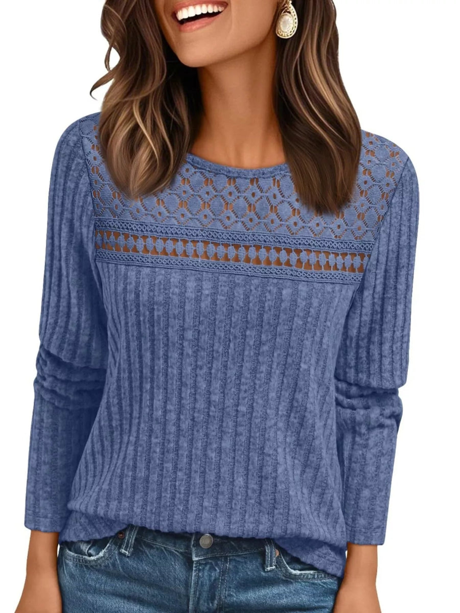 Ribbed Long Sleeve Tee - Cozy & Stylish!-Nordavory