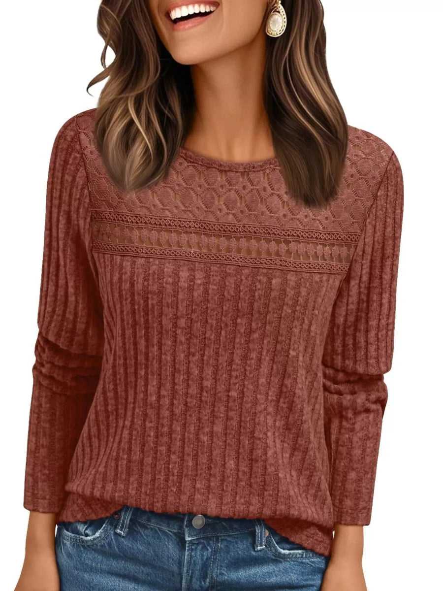 Ribbed Long Sleeve Tee - Cozy & Stylish!-Nordavory