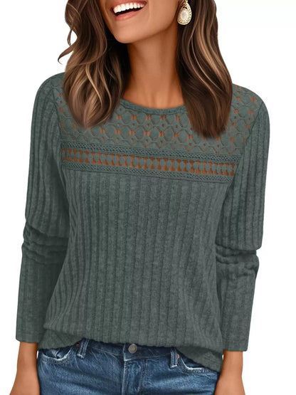 Ribbed Long Sleeve Tee - Cozy & Stylish!-Nordavory