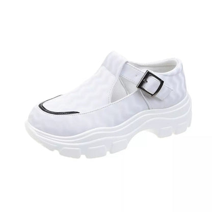 Round Toe Platform Sneakers-Nordavory