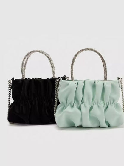 Ruched Chain Crossbody Bag-Nordavory