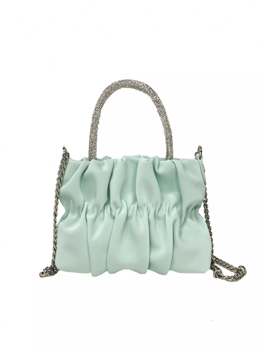 Ruched Chain Crossbody Bag-Nordavory