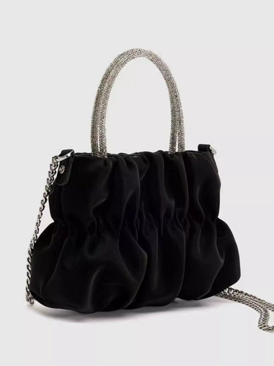 Ruched Chain Crossbody Bag-Nordavory
