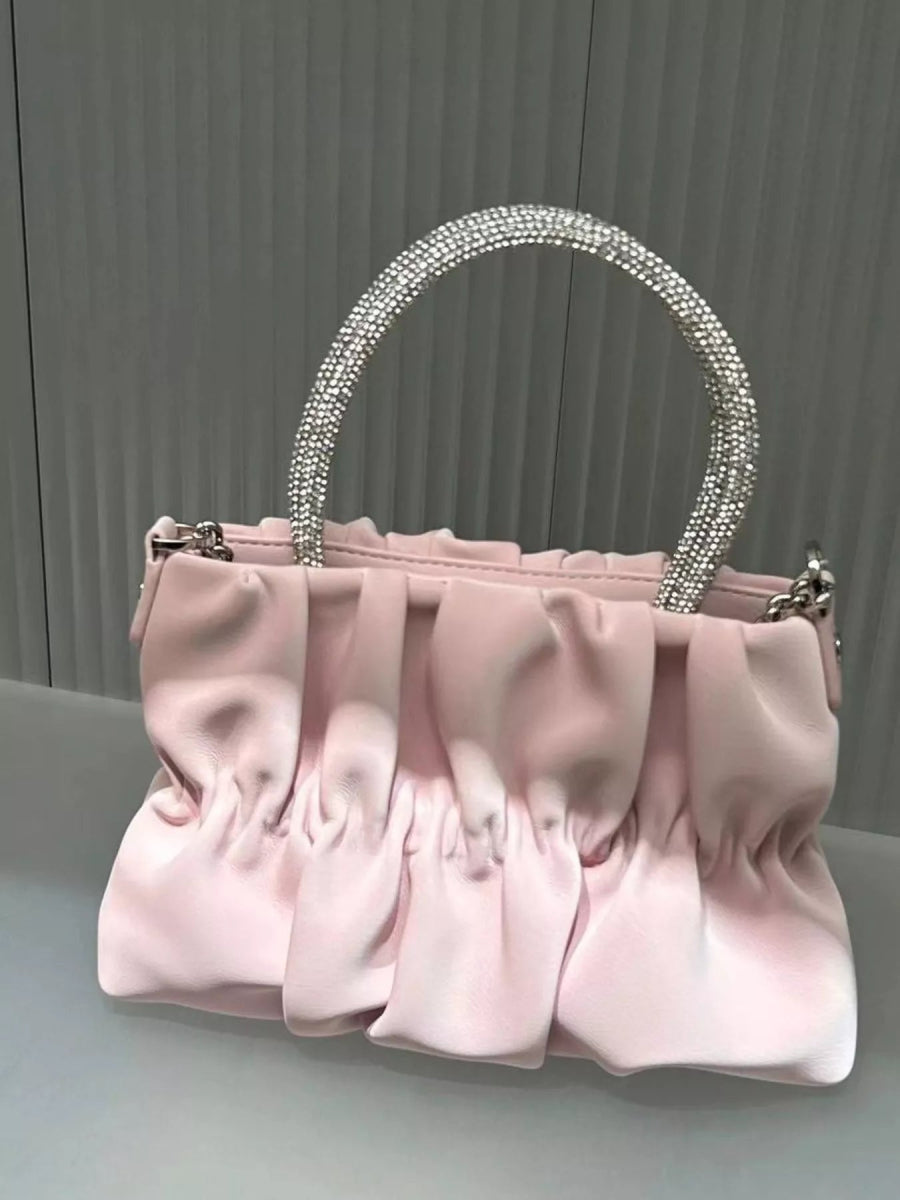 Ruched Chain Crossbody Bag-Nordavory