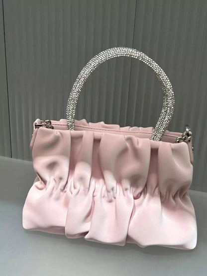 Ruched Chain Crossbody Bag-Nordavory