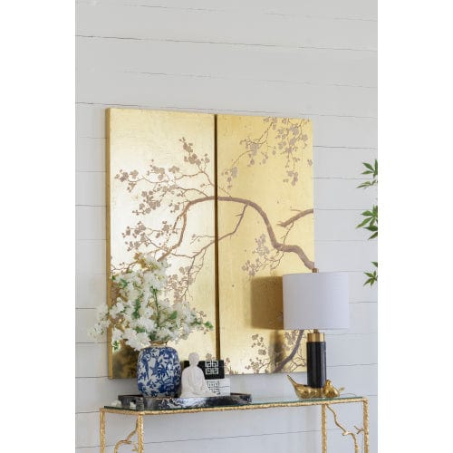 Set of 2 Cherry Blossom Wall Art Panels, Wall Decor for Living Room - Nordavory