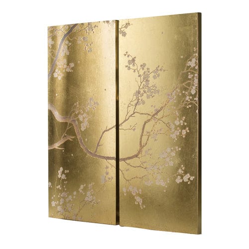 Set of 2 Cherry Blossom Wall Art Panels, Wall Decor for Living Room - Nordavory
