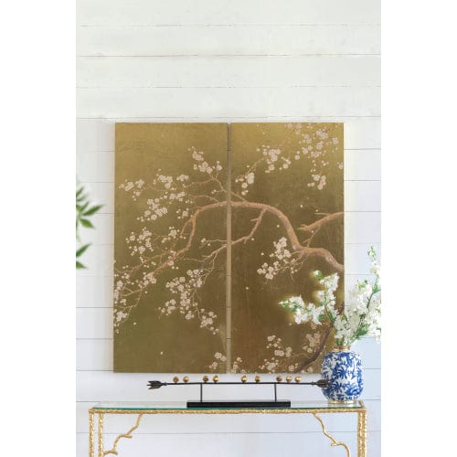 Set of 2 Cherry Blossom Wall Art Panels, Wall Decor for Living Room - Nordavory
