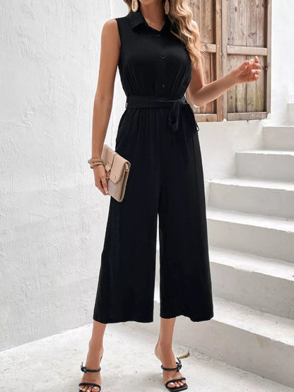 Sleeveless Wide Leg Jumpsuit-Nordavory