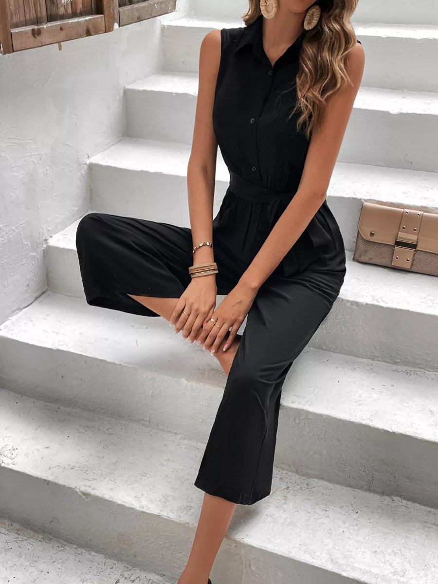 Sleeveless Wide Leg Jumpsuit-Nordavory