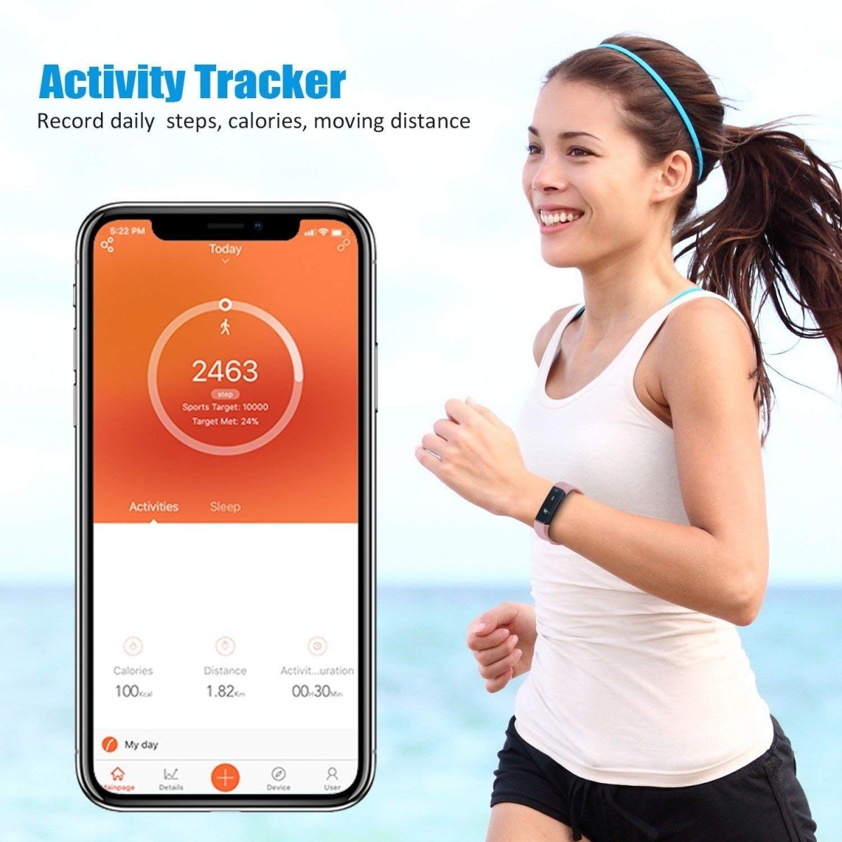 SmartFit Slim Activity Tracker Smartwatch - Nordavory