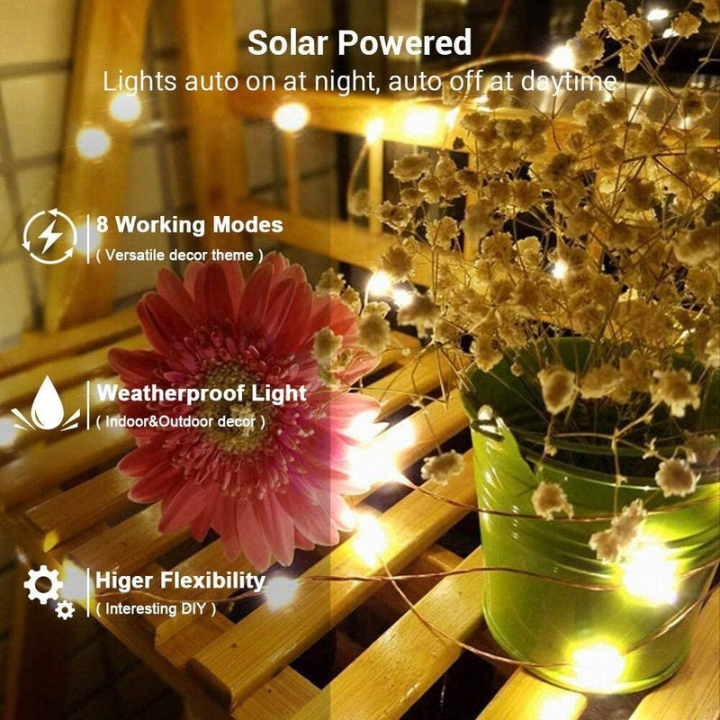 Solar Powered String Lights Indoor Outdoor Waterproof For Gardens Home - Nordavory