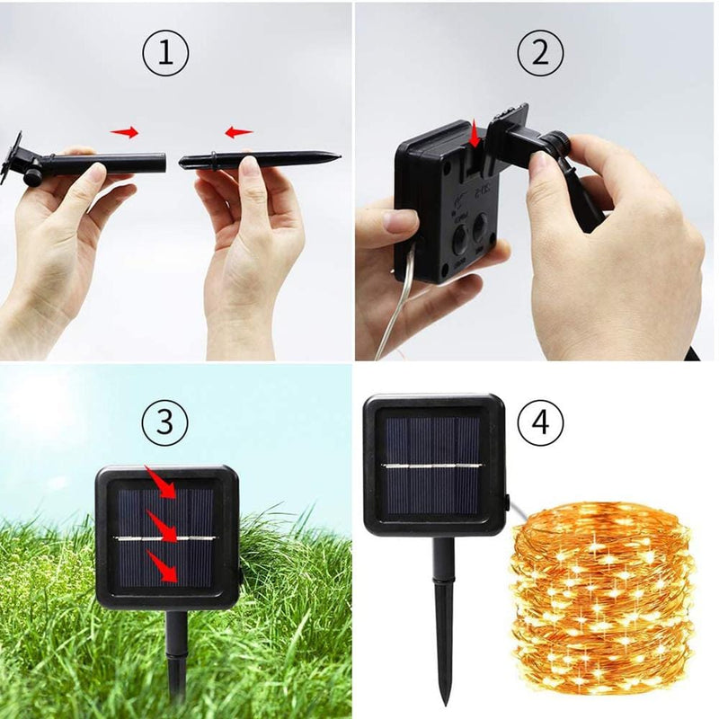 Solar Powered String Lights Indoor Outdoor Waterproof For Gardens Home - Nordavory